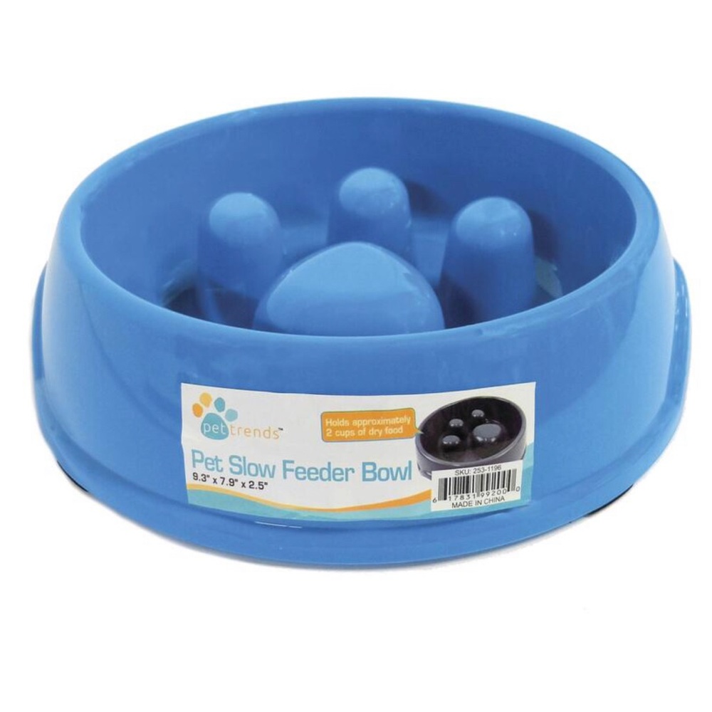 🎉HP🎉 3/$15 NEW 9” Slow Feeder Dog Bowl 2 Cup Capacity BLUE, 1 Bowl